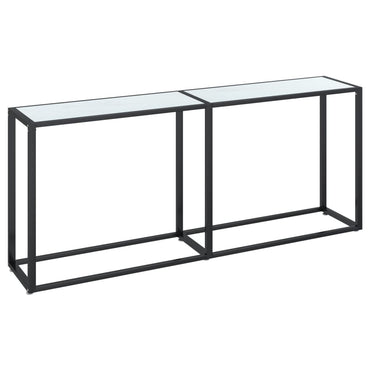 Console Table White Marble 180X35X75.5Cm Tempered Glass