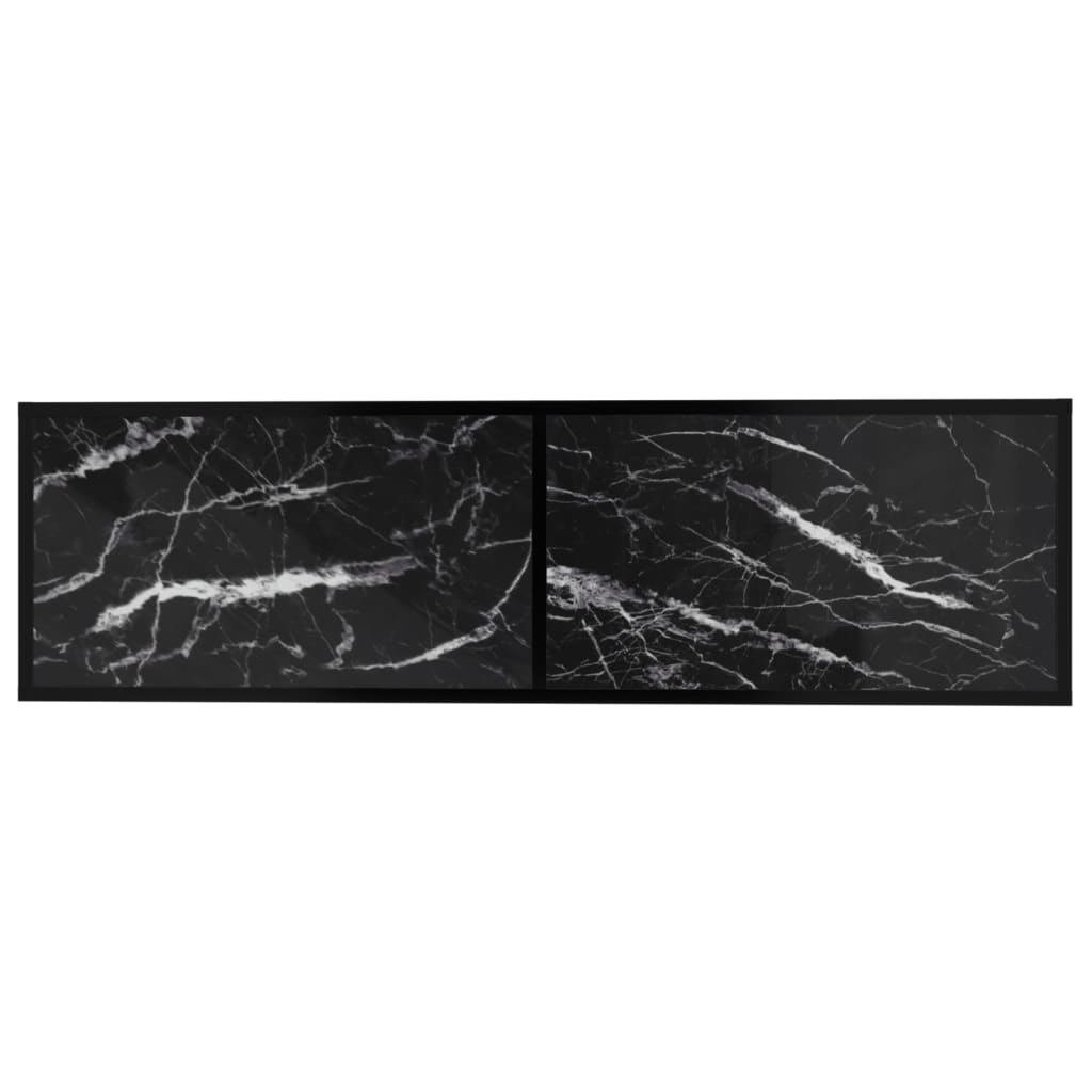 Tv Cabinet Black Marble 140X40X40.5 Cm Tempered Glass