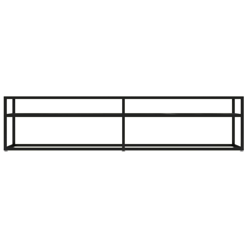 Tv Cabinet Black Marble 180X40X40.5 Cm Tempered Glass