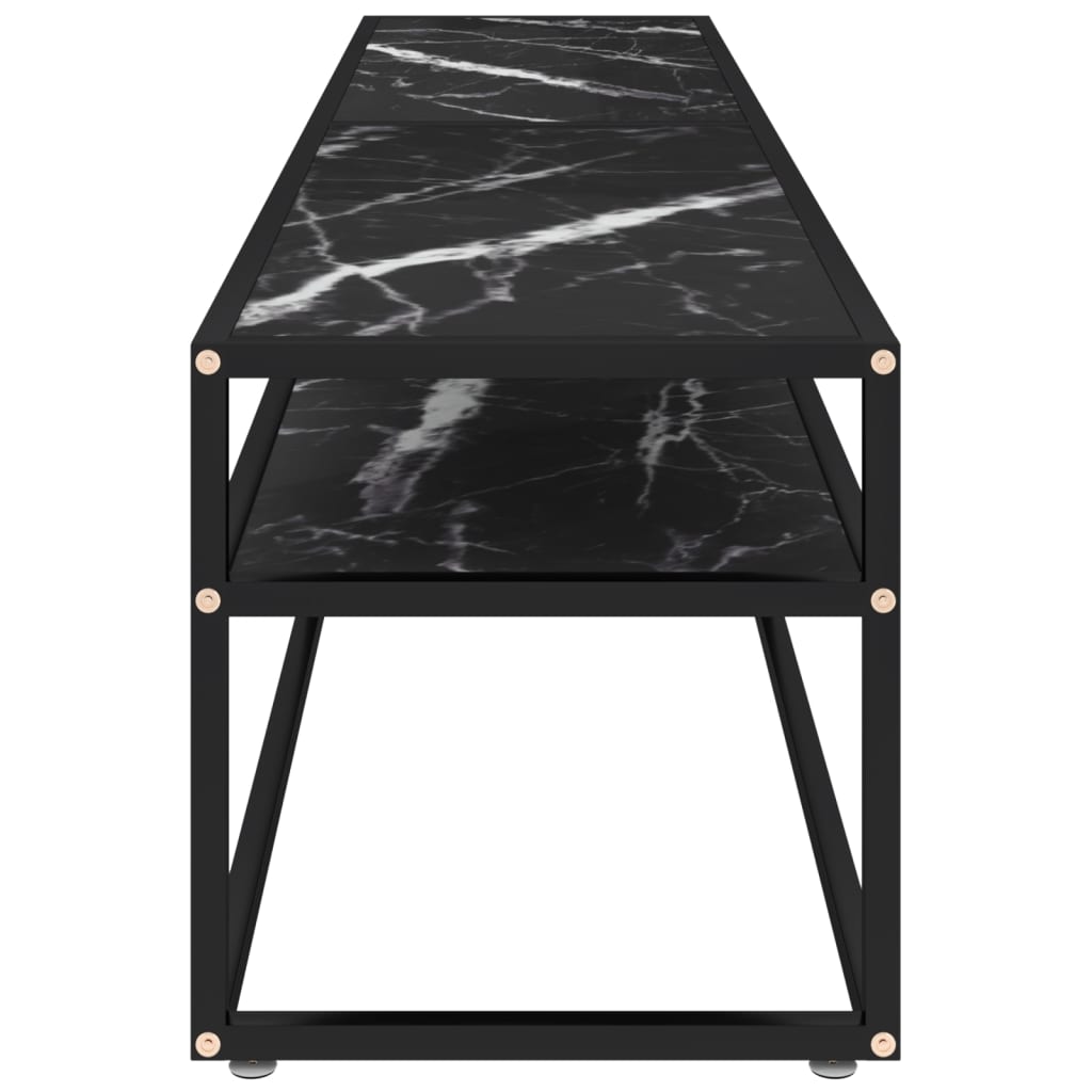 Tv Cabinet Black Marble 180X40X40.5 Cm Tempered Glass