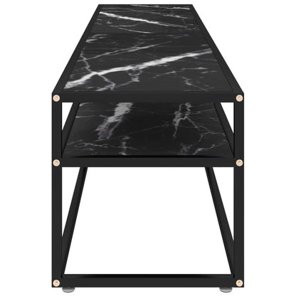 Tv Cabinet Black Marble 180X40X40.5 Cm Tempered Glass