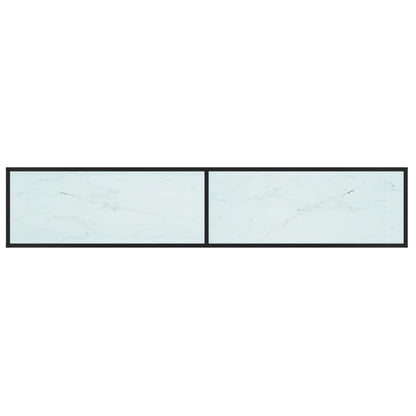 Tv Cabinet White Marble 200X40X40.5 Cm Tempered Glass