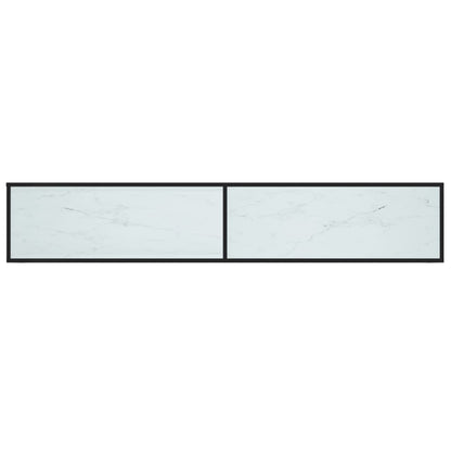 Tv Cabinet White Marble 220X40X40.5 Cm Tempered Glass