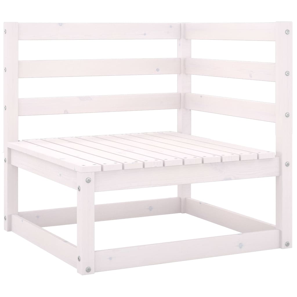 Garden 3-Seater Sofa White Solid Pinewood