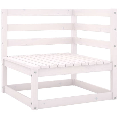 Garden 3-Seater Sofa White Solid Pinewood