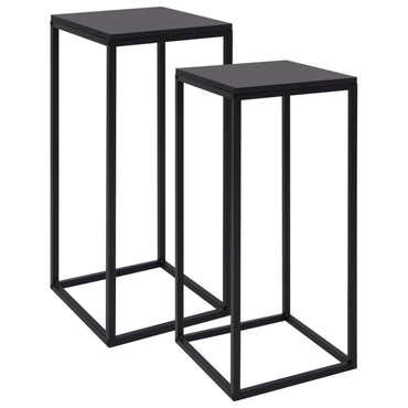 Side Tables 2 Pcs Black Steel