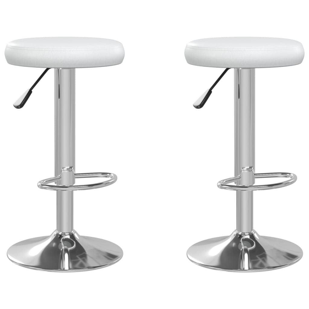 Bar Stools 2 Pcs White Faux Leather