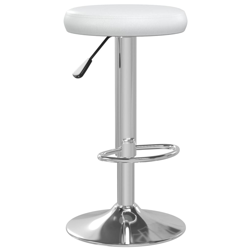 Bar Stools 2 Pcs White Faux Leather