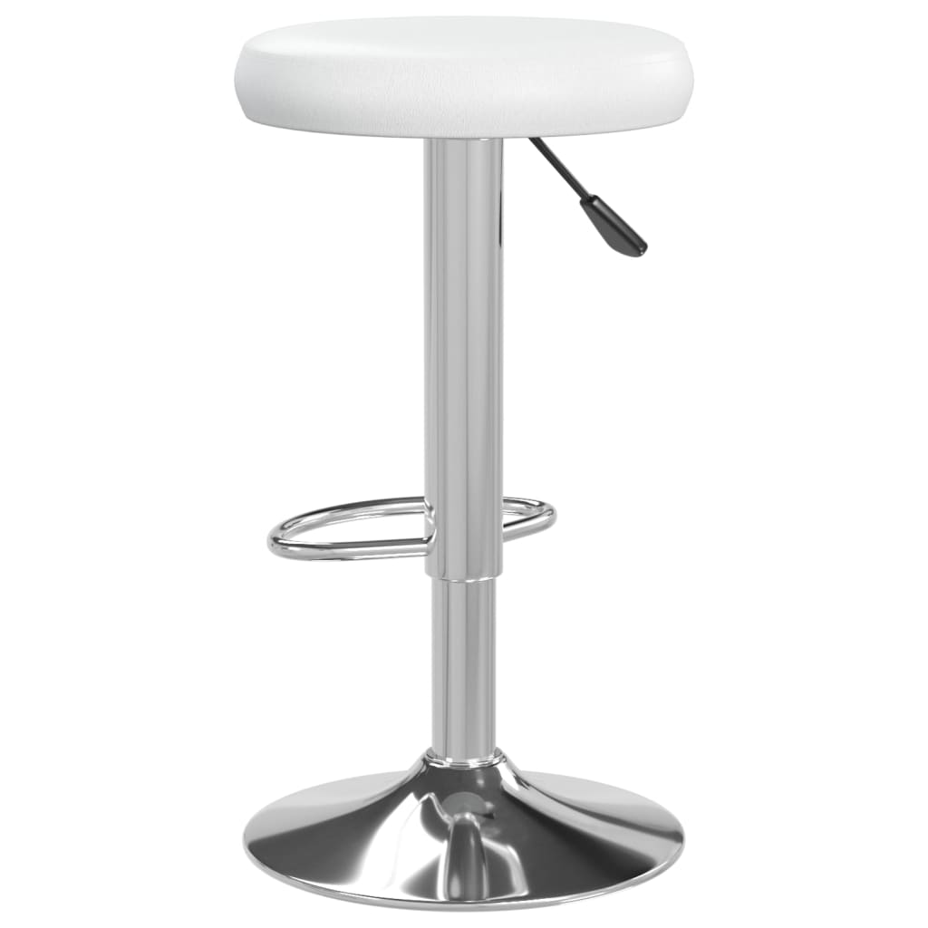 Bar Stools 2 Pcs White Faux Leather