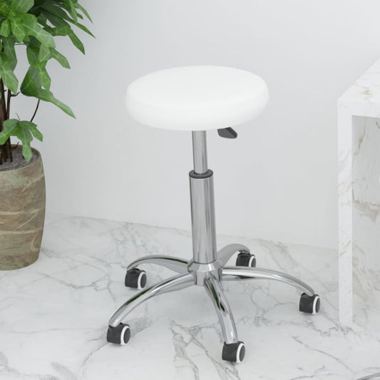 Office Swivel Chair White Faux Leather