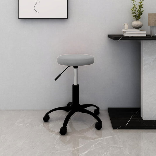 Office Swivel Chair Light Grey Velvet