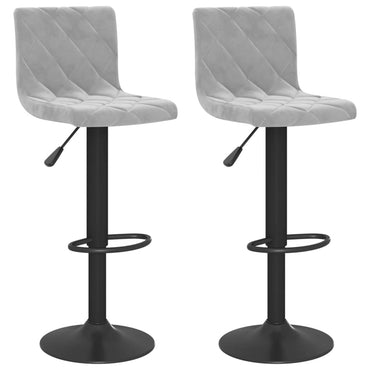 Bar Stools 2 Pcs Light Grey Velvet