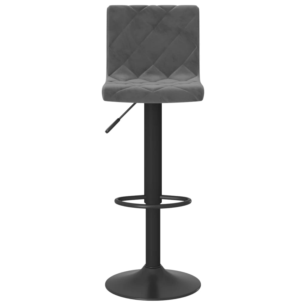 Bar Stools 2 Pcs Dark Grey Velvet