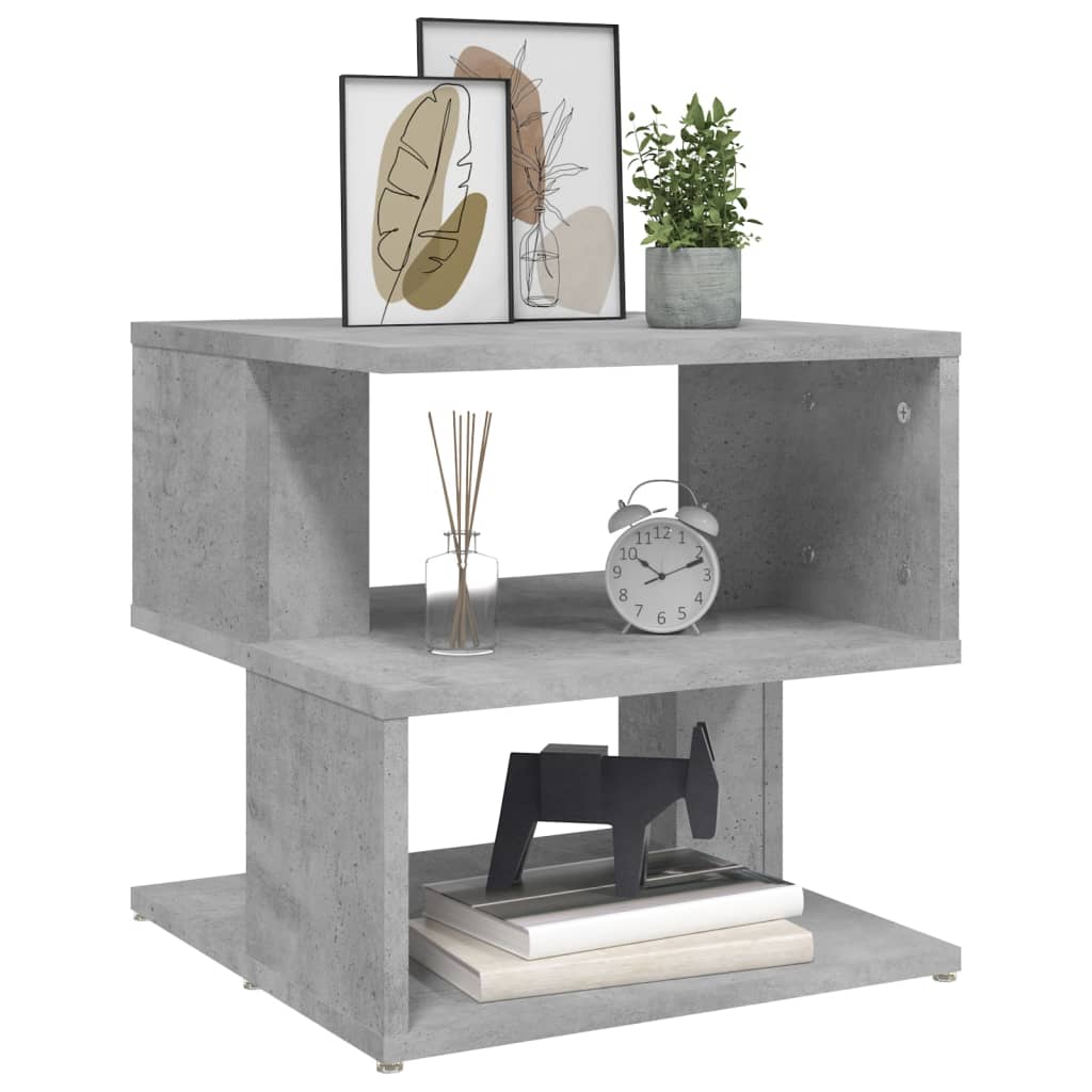 Side Table Concrete Grey 40X40X40 Cm Engineered Wood