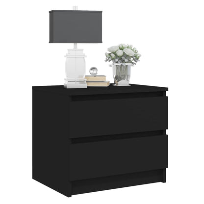 Bed Cabinet Black 50X39X43.5 Cm Engineered Wood