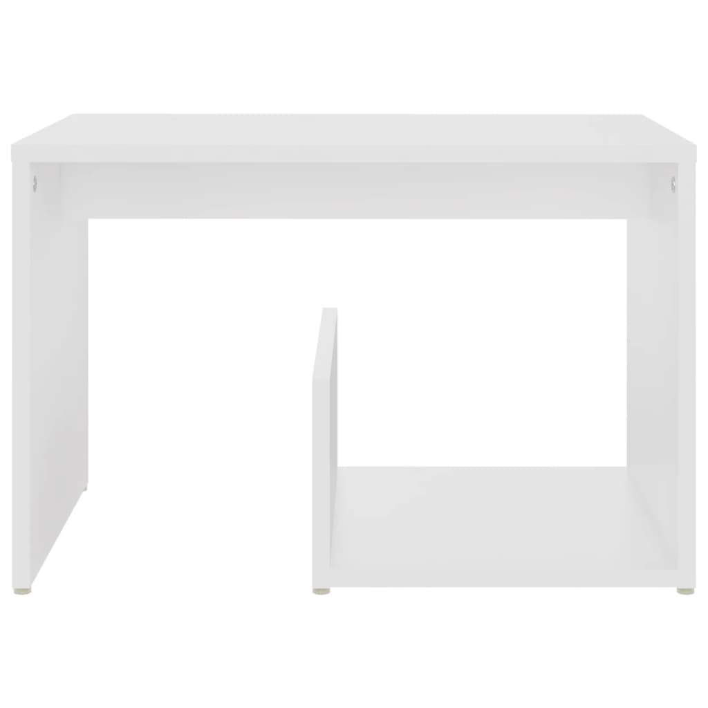 Side Table White 59X36X38 Cm Engineered Wood