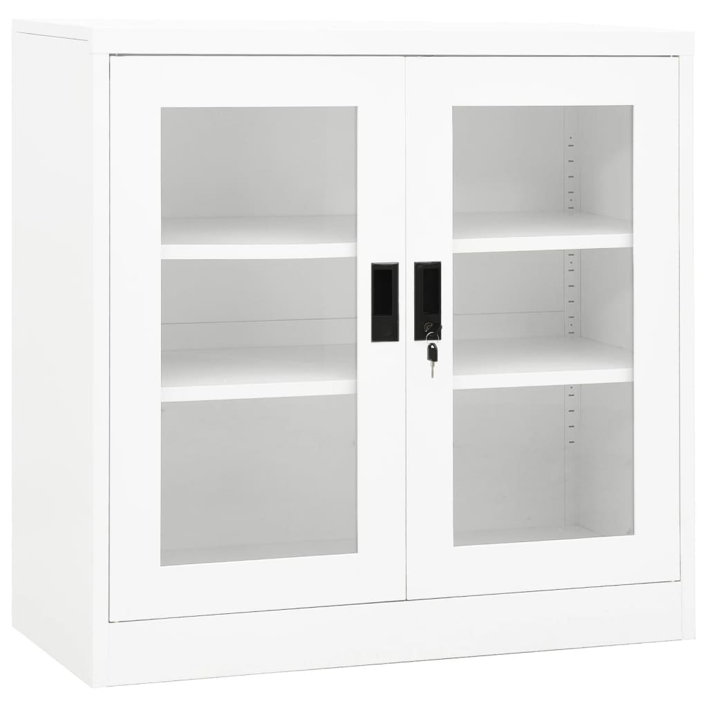 Office Cabinet White 90X40X90 Cm Steel