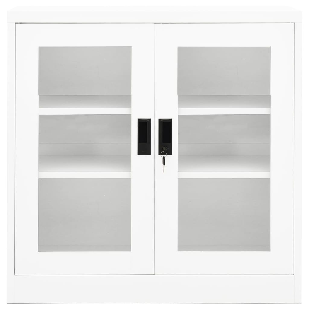 Office Cabinet White 90X40X90 Cm Steel