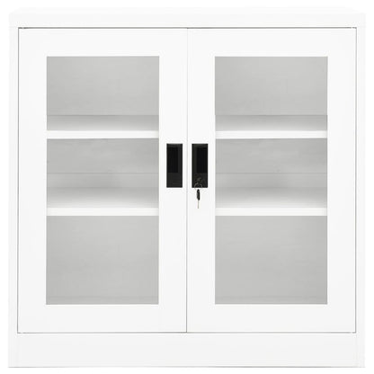 Office Cabinet White 90X40X90 Cm Steel