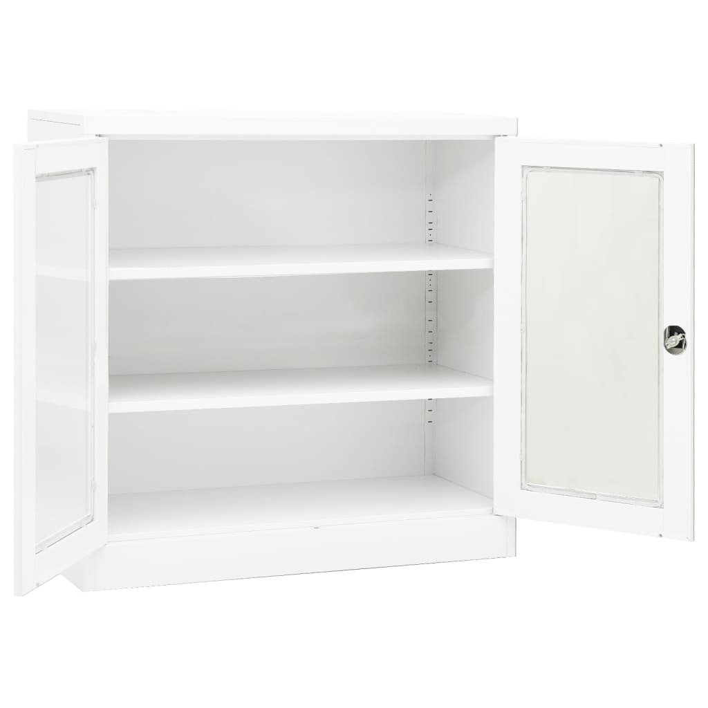 Office Cabinet White 90X40X90 Cm Steel