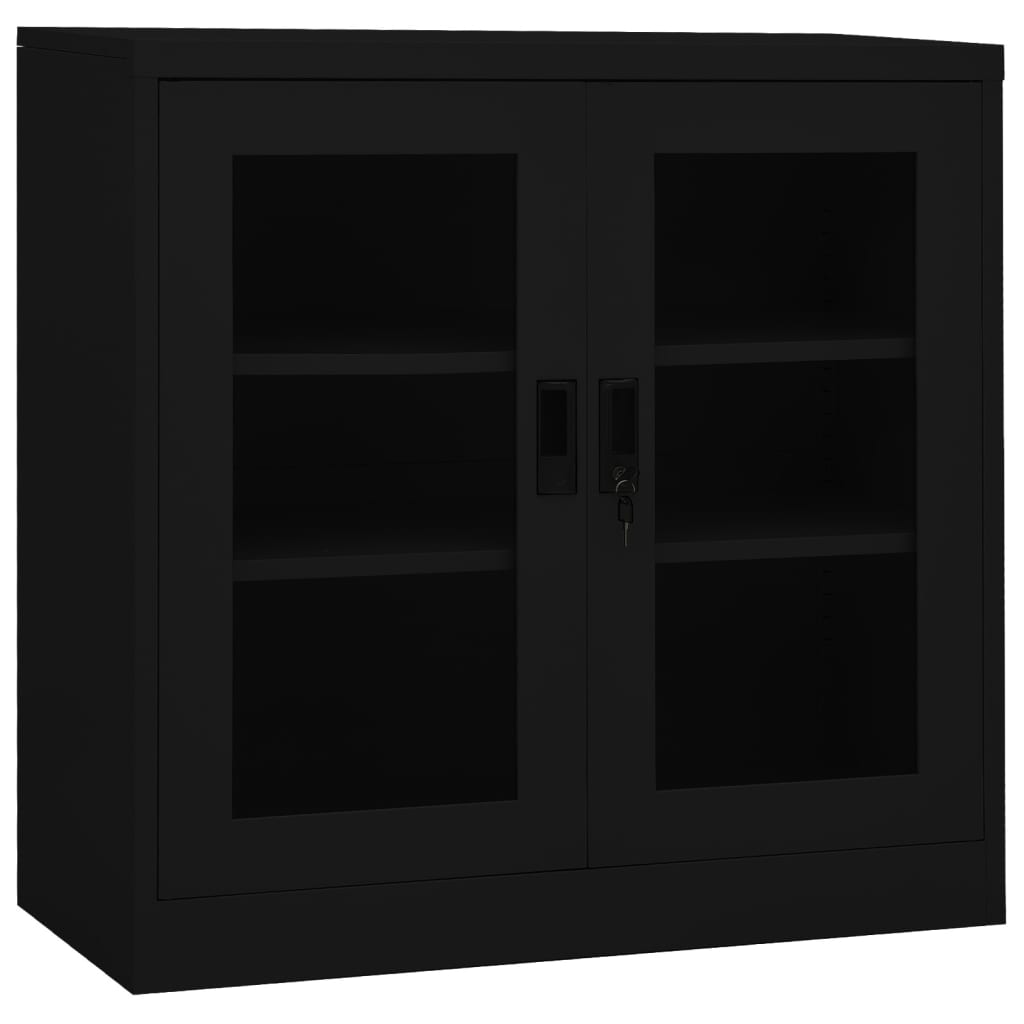 Office Cabinet Black 90X40X90 Cm Steel