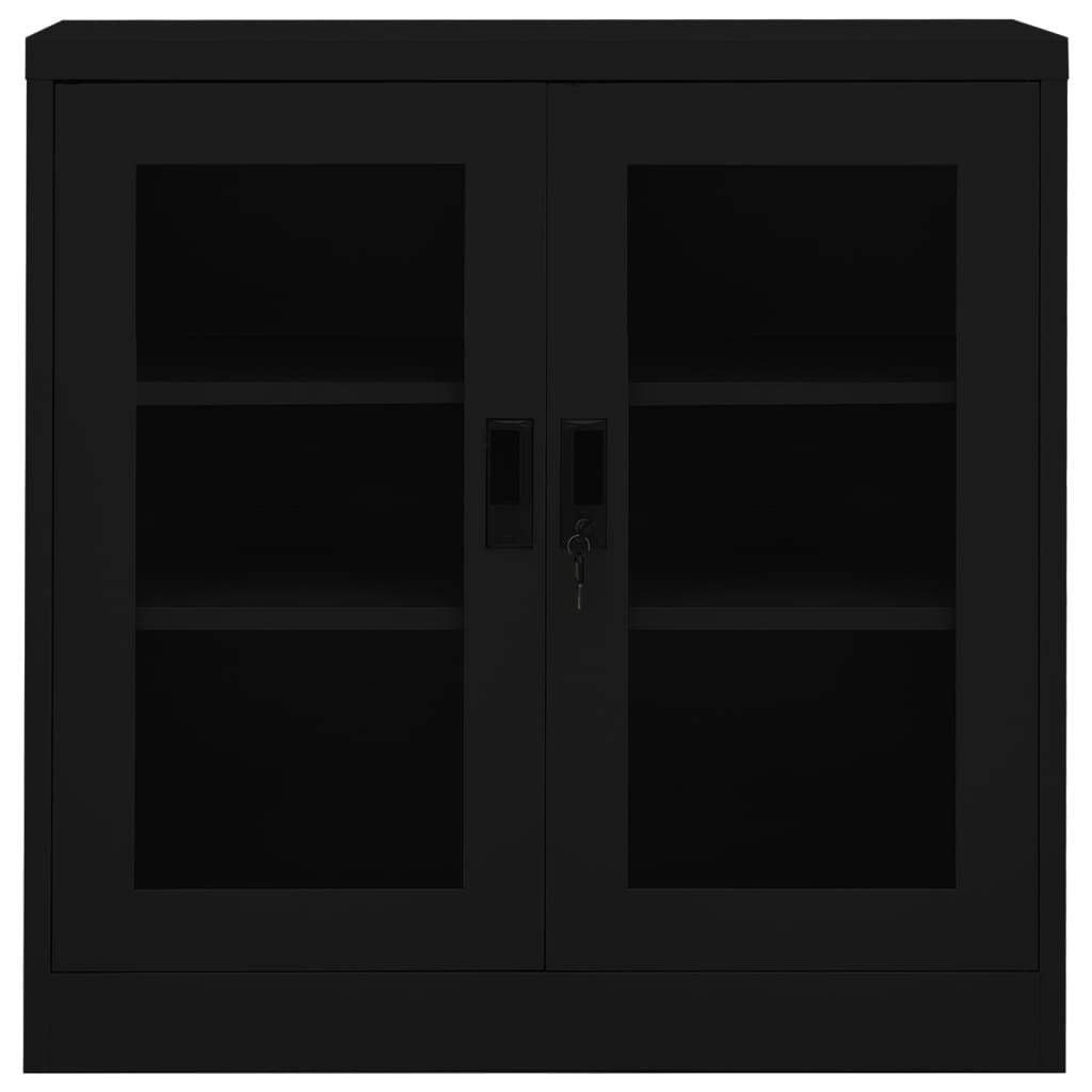 Office Cabinet Black 90X40X90 Cm Steel