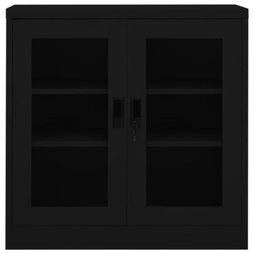 Office Cabinet Black 90X40X90 Cm Steel