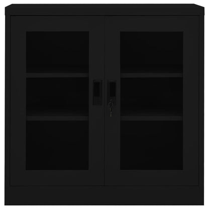 Office Cabinet Black 90X40X90 Cm Steel