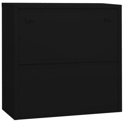 Office Cabinet Black 90X40X90 Cm Steel