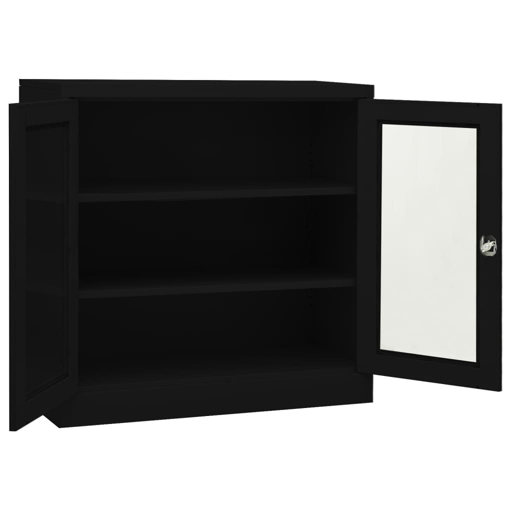 Office Cabinet Black 90X40X90 Cm Steel