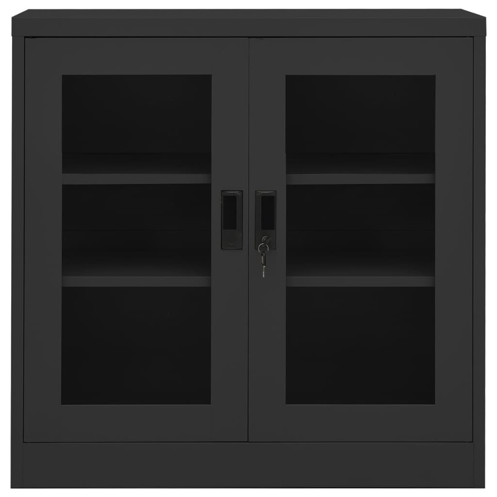 Office Cabinet Anthracite 90X40X90 Cm Steel