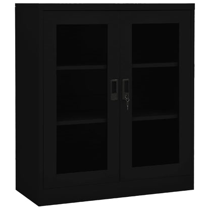 Office Cabinet Black 90X40X105 Cm Steel