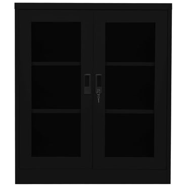 Office Cabinet Black 90X40X105 Cm Steel