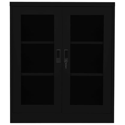 Office Cabinet Black 90X40X105 Cm Steel