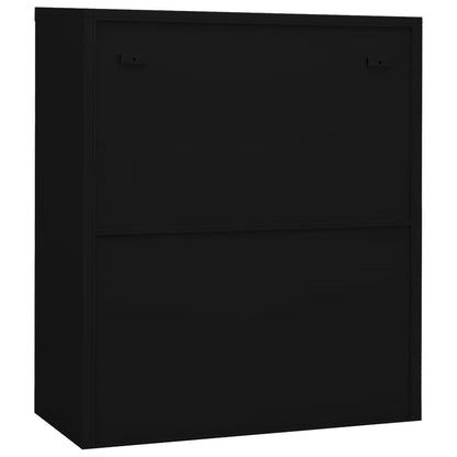 Office Cabinet Black 90X40X105 Cm Steel