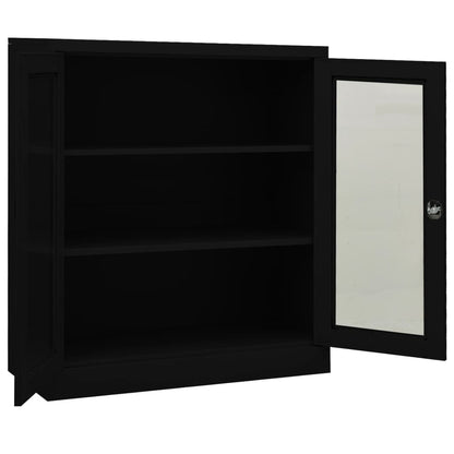 Office Cabinet Black 90X40X105 Cm Steel