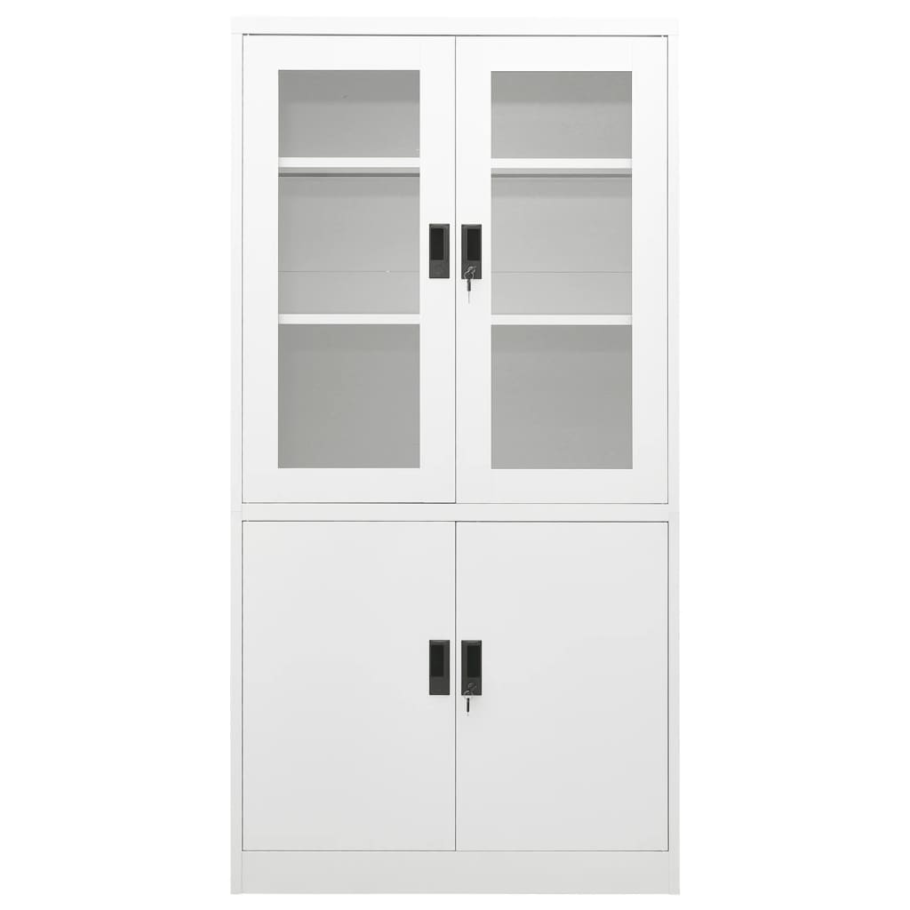 Office Cabinet White 90X40X180 Cm Steel