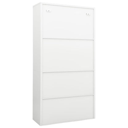 Office Cabinet White 90X40X180 Cm Steel