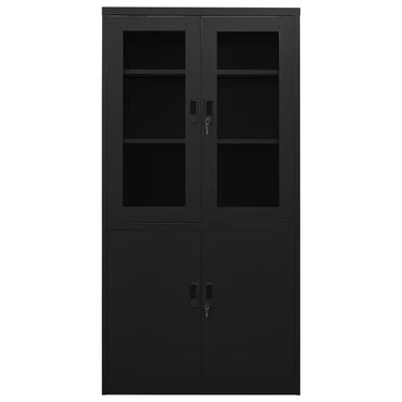 Office Cabinet Black 90X40X180 Cm Steel