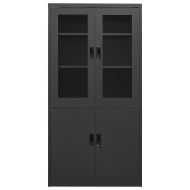 Office Cabinet Anthracite 90X40X180 Cm Steel