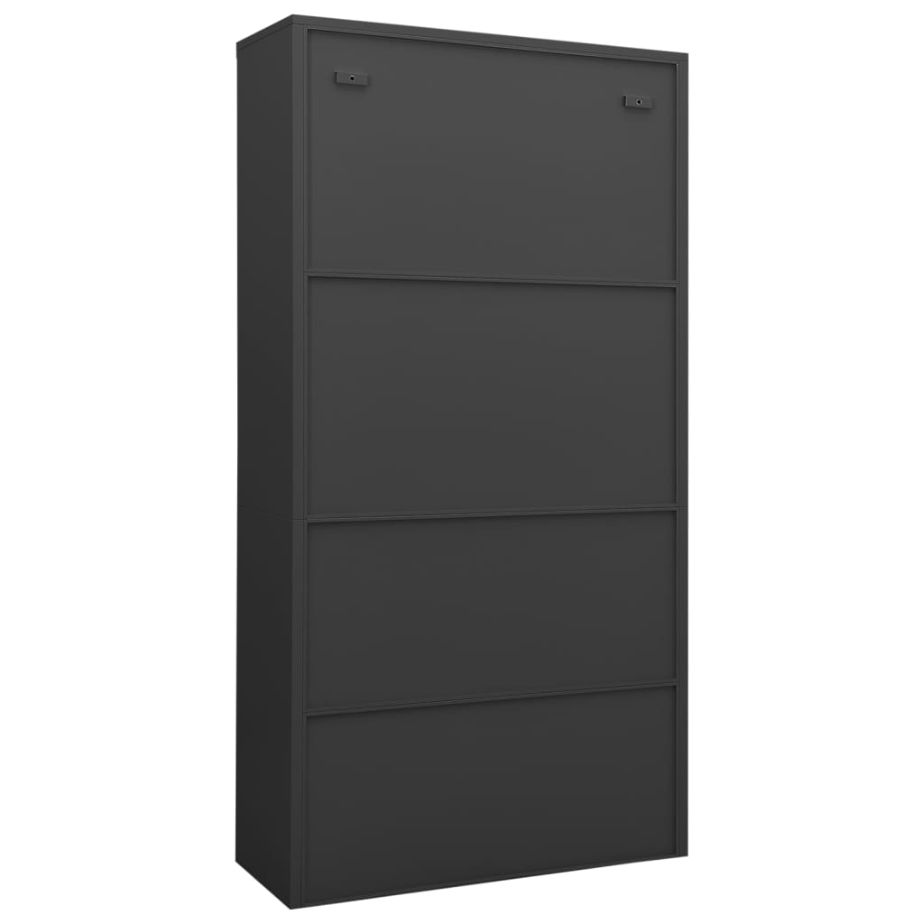 Office Cabinet Anthracite 90X40X180 Cm Steel