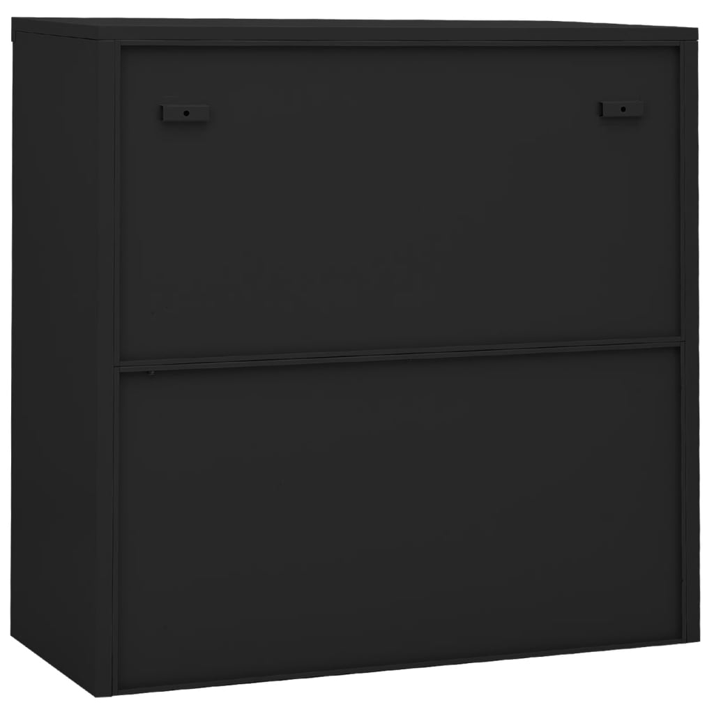 Office Cabinet With Sliding Door Anthracite 90X40X90 Cm Steel