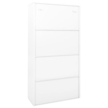 Office Cabinet With Sliding Door White 90X40X180 Cm Steel