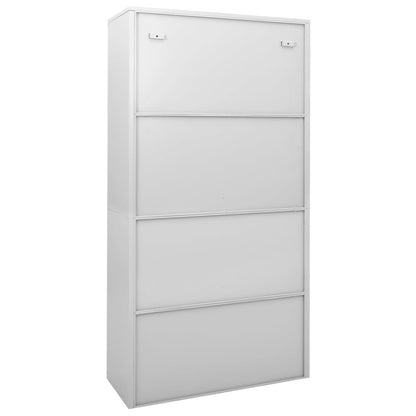 Office Cabinet With Sliding Door Light Grey 90X40X180 Cm Steel