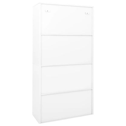 Office Cabinet With Sliding Door White 90X40X180 Cm Steel