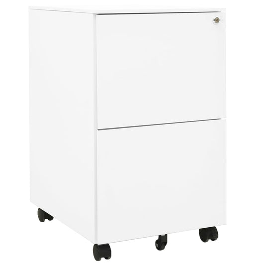 Mobile File Cabinet White 39X45X67 Cm Steel