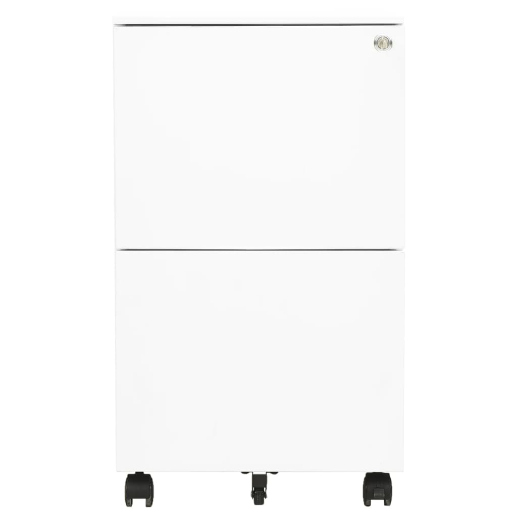 Mobile File Cabinet White 39X45X67 Cm Steel