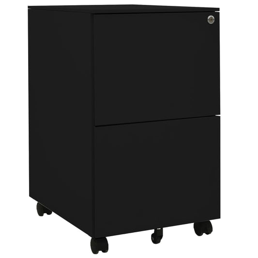 Mobile File Cabinet Black 39X45X67 Cm Steel