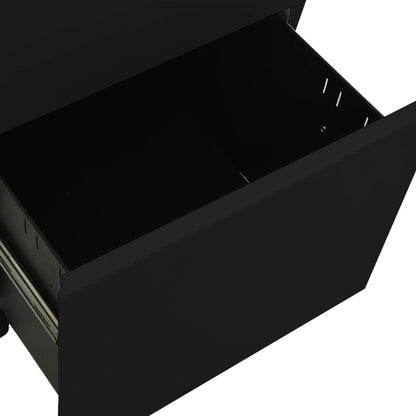 Mobile File Cabinet Black 39X45X67 Cm Steel