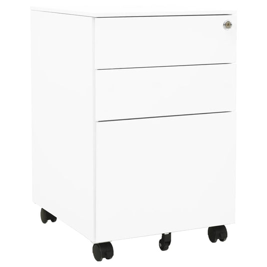 Mobile File Cabinet White 39X45X60 Cm Steel